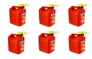 (6) No-Spill Easy Pour 2 1/2 Gallon Gas Cans